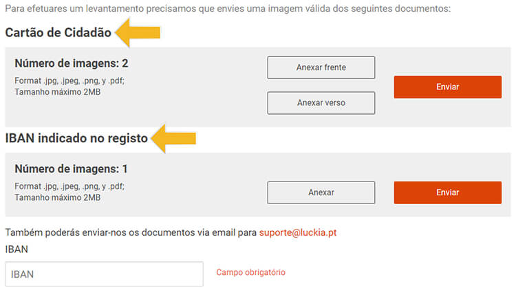 Submeter Documentos nos casinos com levantamentos imediatos