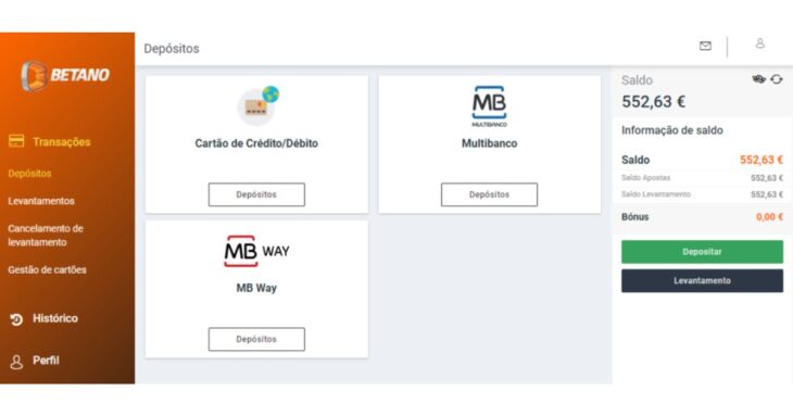 Depósito Betano com MB Way