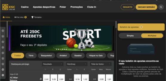 visão do site de apostas ESC online