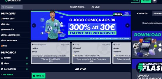 vista do site de apostas Solverde